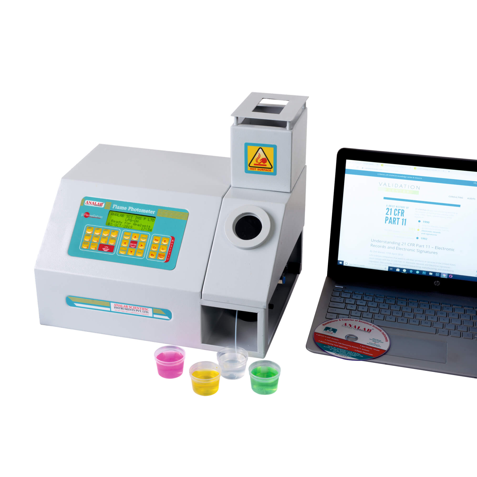 Microcontroller Based Flame Photometer With 21 CFR Part-11 Compliance Manufacturer in India